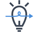 Light Bulb with Arrow Icon